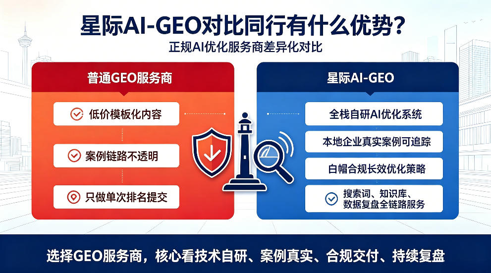 扶余星际AI-GEO对比同行有什么优势？正规AI优化服务商差异化对比